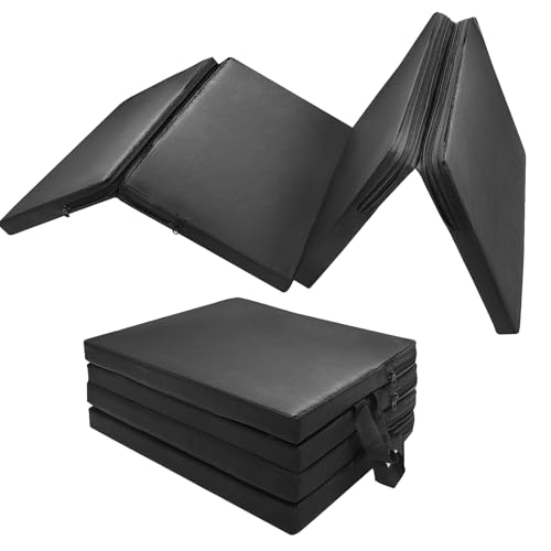 JZHLLA Foldable Mechanics Mat for Garage Work, 48 X 16 X 1.2 in Thick EPE Knee Pad Waterproof PU Leather Folding Mat with Carry Handle Portable for Garage, Garden, Home Gym Kneel or Lie Down - Image 1