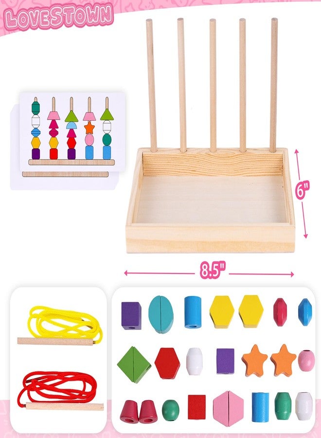 LovesTown Beads Sequencing Toy Wooden Stacking Montessori Toys for Kids Coordination and Educational Preschool Learning Toy - Image 4
