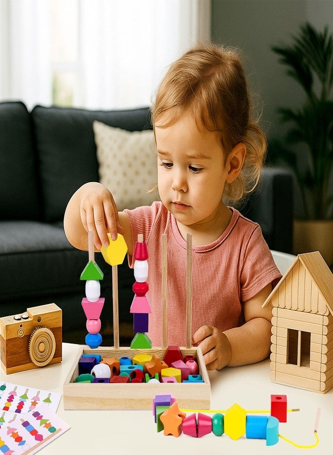 LovesTown Beads Sequencing Toy Wooden Stacking Montessori Toys for Kids Coordination and Educational Preschool Learning Toy - Image 3