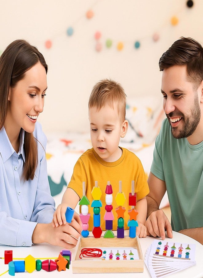LovesTown Beads Sequencing Toy Wooden Stacking Montessori Toys for Kids Coordination and Educational Preschool Learning Toy - Image 2