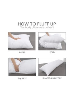 Utopia Bedding Utopia Bedding Ultra Soft Body Pillow - Long Side Sleeper Pillows For Use During Pregnancy - 100% Cotton Cover with Soft Polyester Filling (Single Pack)  - Image 3