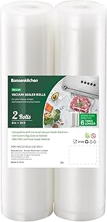 Bonsenkitchen Vacuum Food Sealer Rolls Bags, 2 Packs 8 in x 20 ft, BPA Free, Durable Commercial Customized Size Bags - Image 1