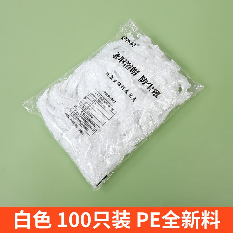 Extra Large Thick Disposable Shower Caps white 