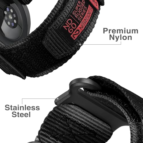Nereides Watch Band Compatible with Samsung Galaxy Watch Ultra 2 47mm(2024/2025) for Men Women, Nylon Sports Adjustable Replacement Strap for Galaxy Watch Ultra 2(Black, Large) - Image 5