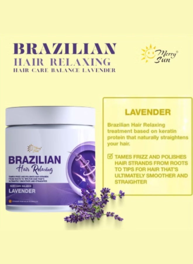 merry sun Brazilian Hair Relaxing Lavender Hair Care Balance Treatment 1000 ml Professional Keratin Smooth Shine Repair Treatment - Image 4