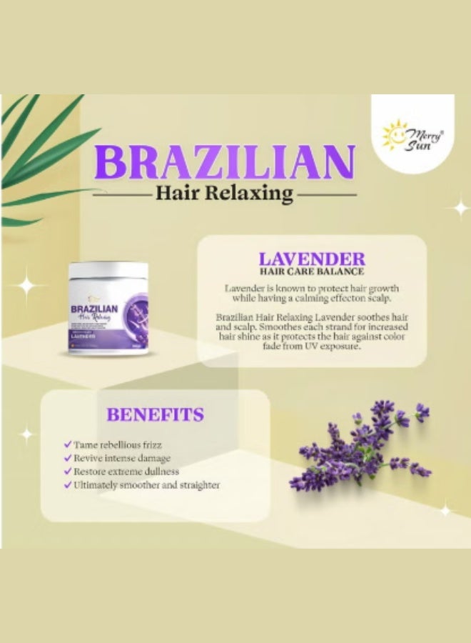 merry sun Brazilian Hair Relaxing Lavender Hair Care Balance Treatment 1000 ml Professional Keratin Smooth Shine Repair Treatment - Image 2