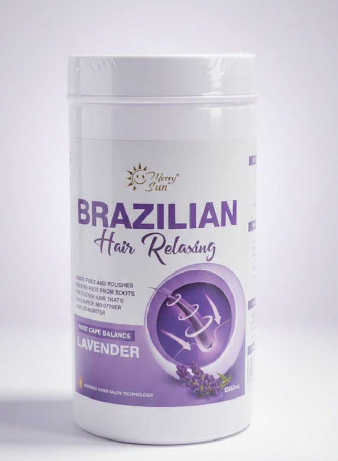 merry sun Brazilian Hair Relaxing Lavender Hair Care Balance Treatment 1000 ml Professional Keratin Smooth Shine Repair Treatment - Image 1