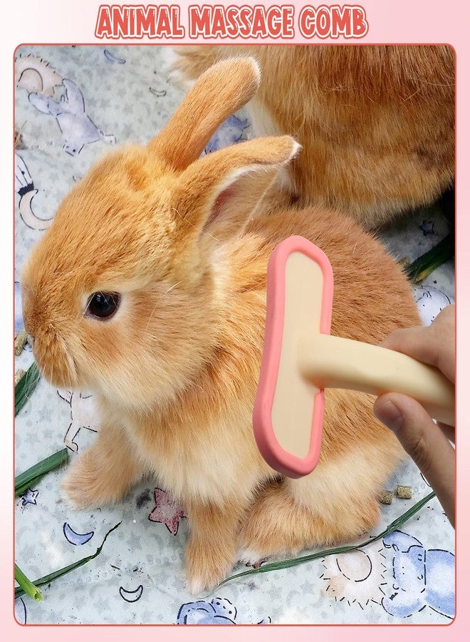 CYUXING Rabbit Brush, Soft Silicone Small Animal Massage Comb, Practical Bunny Brush for Grooming, Bunny Grooming Kit Supplies Suitable for Cats Puppies & Other Pets - Image 5