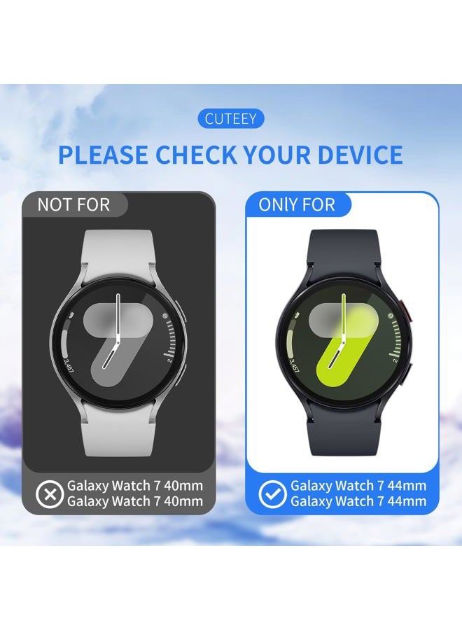 Cuteey 6+6 Pack for Samsung Galaxy Watch 7 Screen Protector Case 44mm, Hard PC Bumper Cover with Anti-Fog Tempered Glass Protective Film for Galaxy Watch 7 Accessories Neutral,44mm - Image 2