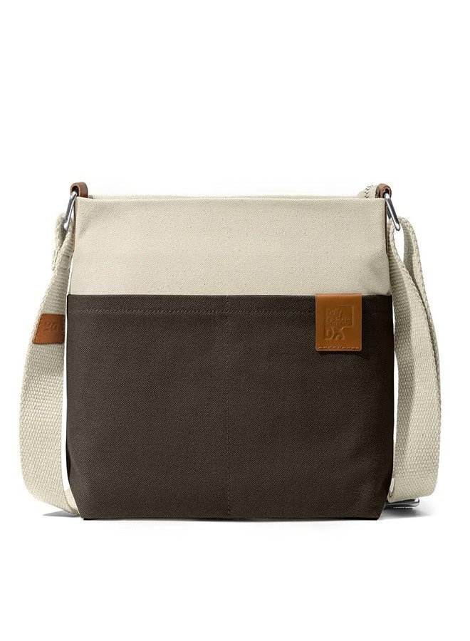 DailyObjects All Sunday Sling Crossbody Bag For Men & Women | Cotton Canvas Purse With Slip Pockets | Zip Closure | Storage Space For Essentials | Shoulder Handbag | Handcrafted Ivory - Clove - Image 1
