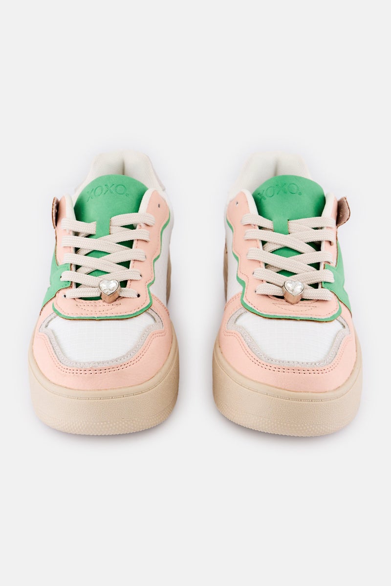 XOXO Women Lace Up Casual Shoes, Multicolor - Image 4