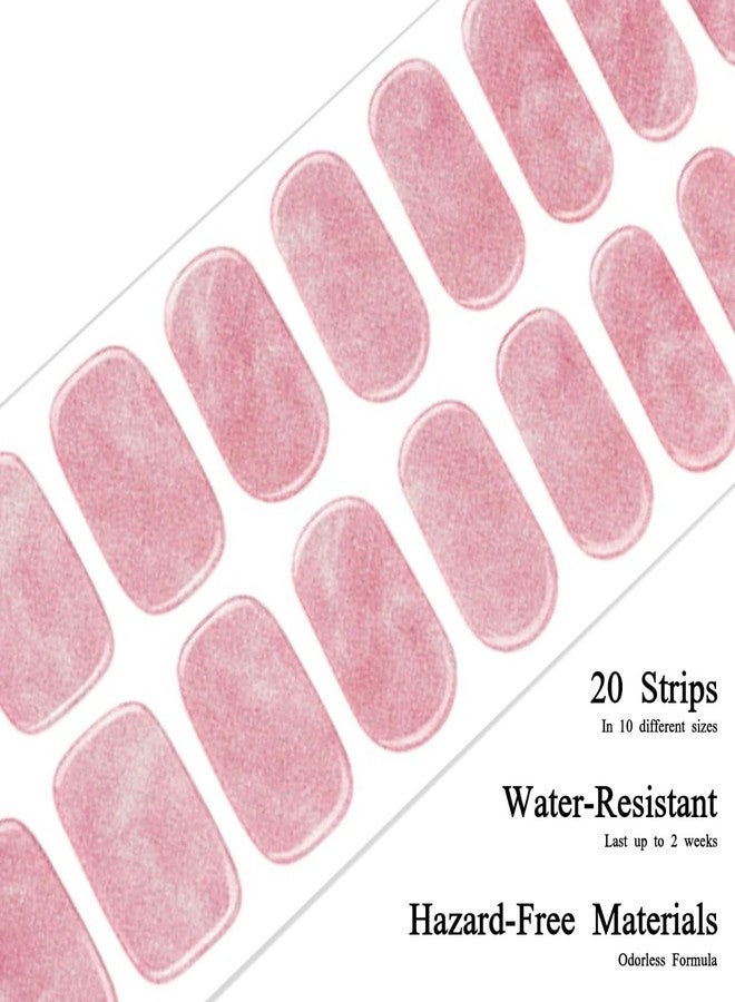 Drizzle Semi Cured Gel Nail Strips, Real Nail Polish Art Stickers (UV/LED Light Required), Glossy, Glitter, Solid Color, Full Nail Wraps Long Lasting, Nail Strips Decal for Women (Sweet Blush) - Image 3