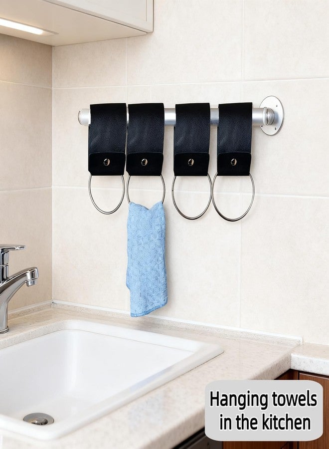 Fuzdaycu 2 Pcs Kitchen Dish Towel Holder Premium Kitchen Towel Hanger Ring Farmhouse Style Oven Door and Drawer Mount Organizer for Dish Cloths - Image 4