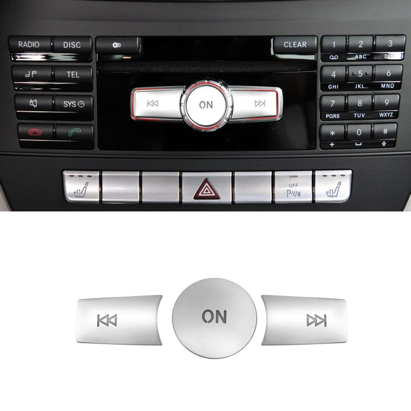 Jaronx Compatible with Mercedes Benz Radio Button Cover Stickers X204W204 Radio ON Volume Button Sticker Cover for Mercedes B W246C W204 E W212 GML W166 CLSLCLACLSSLK