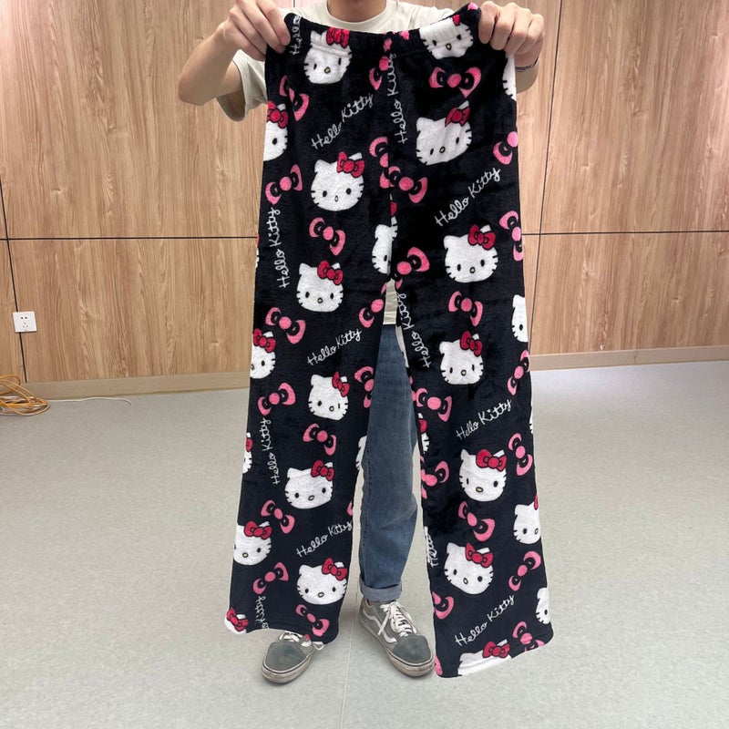 Foreign Trade AliExpress Cartoon Cat Christmas fleece-lined Pajama Pants Women's Casual Autumn and Winter Flannel Pants Home Wear - Image 3