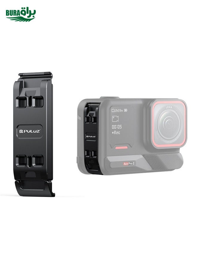 BURAQ PULUZ ACE / AC Aluminum Alloy Vertical Shooting Magnetic Quick-release Battery Side Interface Cover for Insta360 Ace Pro 2 (Black)  - Image 1