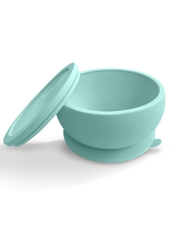 Abiie Octopod Silicone Baby Suction Bowl With Lid - Toddler & Baby Bowls, Baby Food Containers, Spill Proof Bowls For Toddlers, Suction Baby Bowls With Lids, Food Grade Silicone Bowls For Babies (Blue) - Image 1