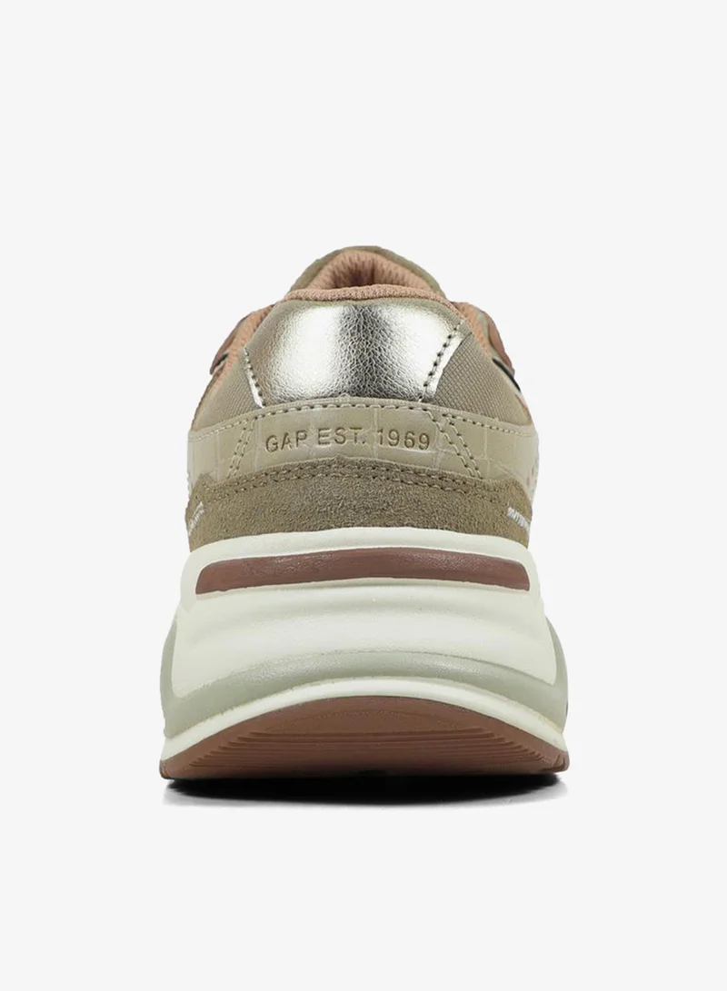 Gap BEIGE Women Marathon Lace-Up Ankle Sneakers for Women | Best Price UAE