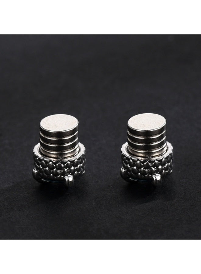 لاتين أقراط مغناطيسية من الفولاذ المقاوم للصدأ للرجال والنساء، غير قابلة للثقب، مضادة للحساسية، زوج واحد - Image 4