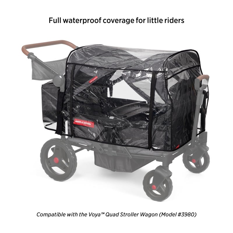Radio Flyer غطاء مطري لعربة الأطفال، حقيبة معدات السفر للأطفال، أساسيات الصيف لعربة الأطفال، أساسيات حديثي الولادة، غطاء مطري من راديو فلاير مع حقيبة لعربات فويّا - Image 2