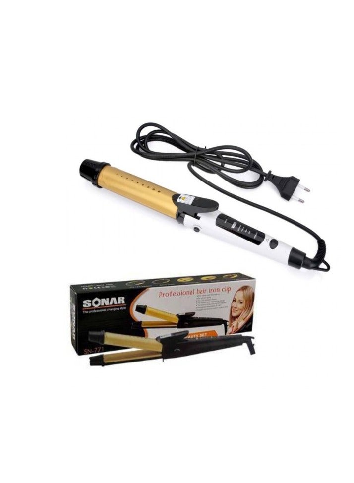 SONAR Curling iron SN 771 round 2in1 SONAR, hair styler, hair straightener, curling iron, ceramic base, travel - Image 1