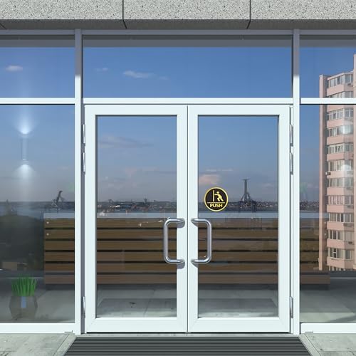 Rousrie Push And Pull Stickers For Glass Doors (Size: 6 Inch) For Office, Stores, Cafe, Hotel, Restaurant, Business & Shop, Self-Adhesive, Acrylic Signage (Design 2) - Image 3
