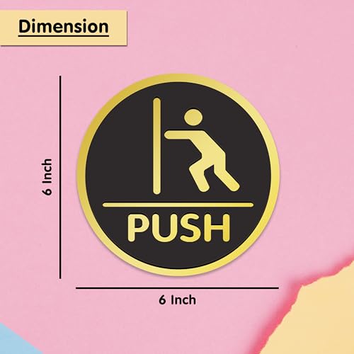 Rousrie Push And Pull Stickers For Glass Doors (Size: 6 Inch) For Office, Stores, Cafe, Hotel, Restaurant, Business & Shop, Self-Adhesive, Acrylic Signage (Design 2) - Image 4