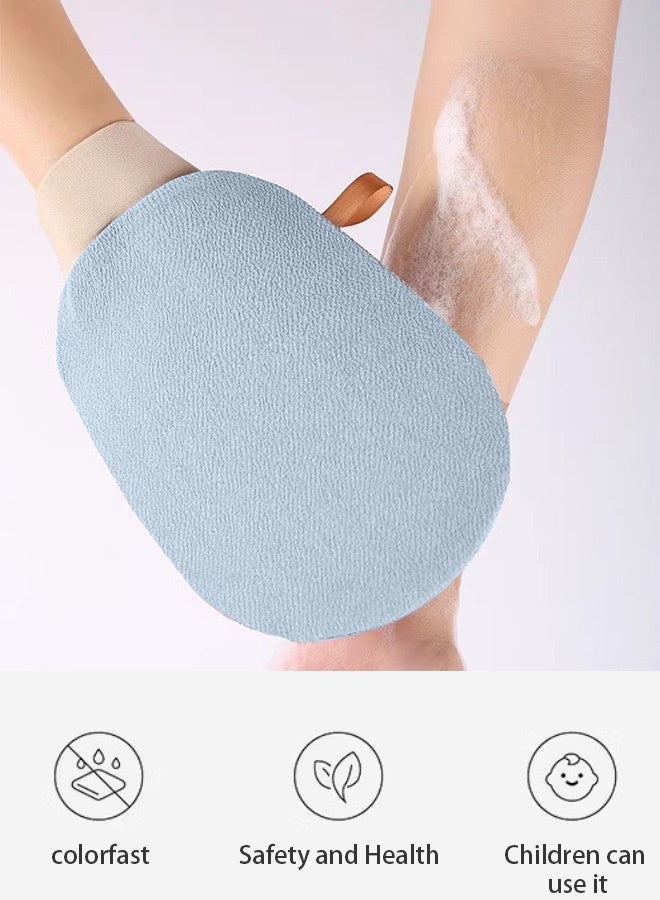 قفاز لتنجيف البشرة - قفاز تنجيف كوري - مسح تنجيف للجسم، مسح تنجيف للجسم، قفاز دhower من الألياف الفيسكوزية، مزيل البشرة الميتة لصقل البشرة، تحضير وازالة البشرة المُطهَّرة (أزرق) - Image 3