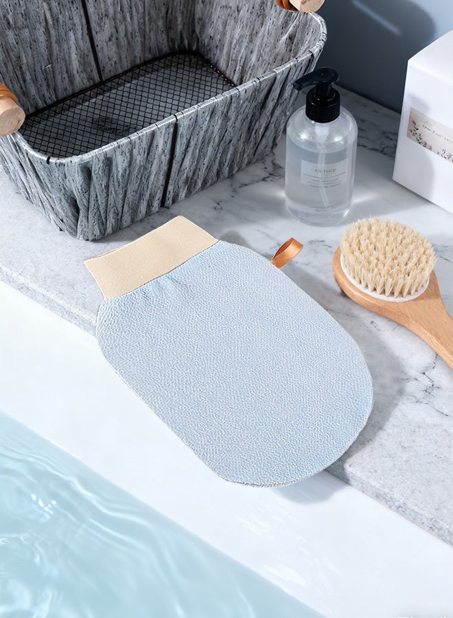 قفاز لتنجيف البشرة - قفاز تنجيف كوري - مسح تنجيف للجسم، مسح تنجيف للجسم، قفاز دhower من الألياف الفيسكوزية، مزيل البشرة الميتة لصقل البشرة، تحضير وازالة البشرة المُطهَّرة (أزرق) - Image 1