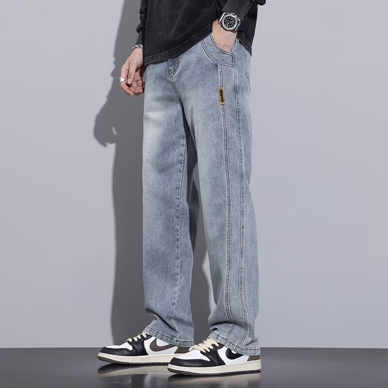 Unisex Classic Denim Jeans Loose Fit Daily Outdoor Wear - Image 1