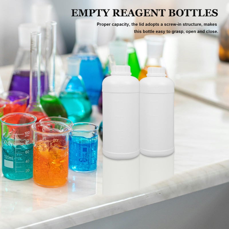 3pcs 1L HDPE Laboratory Bottles Milky White Graduated Reagent Containers For Chemical Storage - Image 5