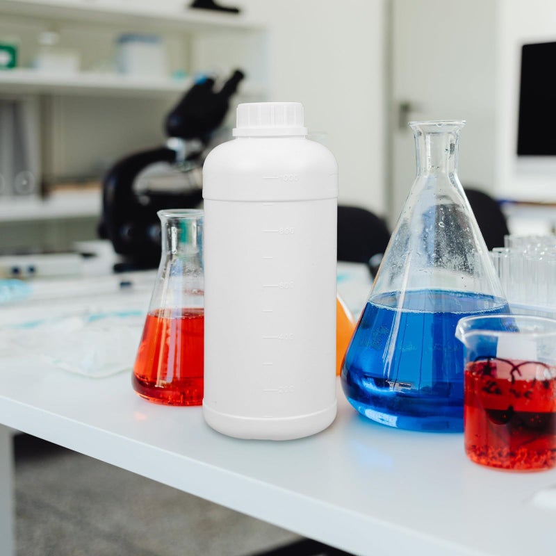 3pcs 1L HDPE Laboratory Bottles Milky White Graduated Reagent Containers For Chemical Storage - Image 4