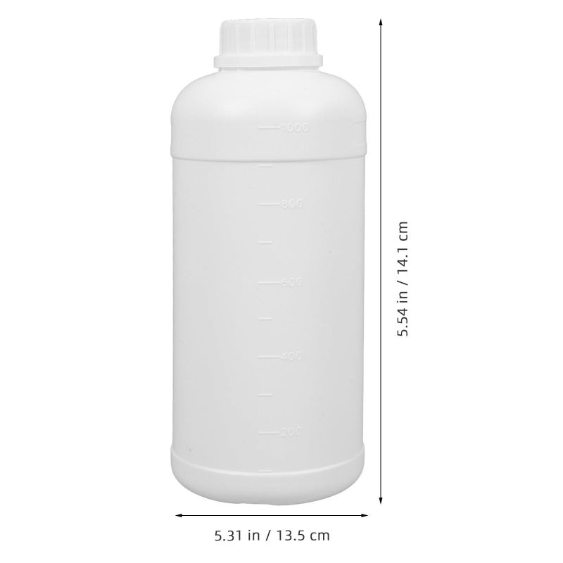 3pcs 1L HDPE Laboratory Bottles Milky White Graduated Reagent Containers For Chemical Storage - Image 3