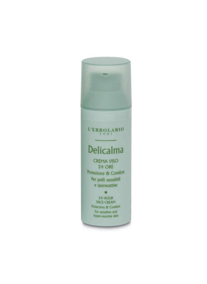L'Erbolario L'Erbolario Delicalma 24 Hours Face Cream - Comfort For Sensitive And Hyper-Reactive Skin - Reduces Reddening - Alleviates Irritation From Hyper-Reactivity - Helps Strengthen Skin's Defenses - 1.6 Oz 