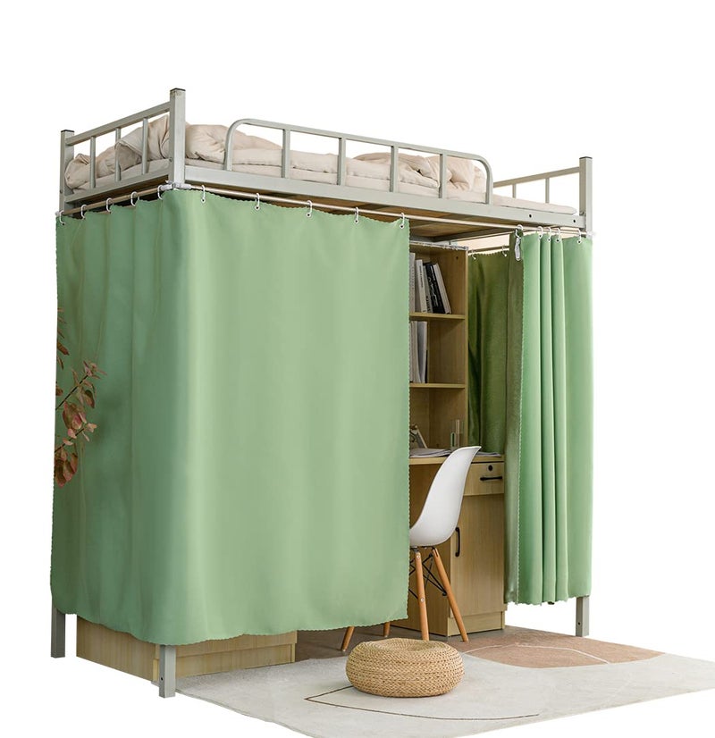 Teanea ستائر تينيا الثقيلة للبالغين للسرير العلوي ستائر حجب للخصوصية تحت السرير للسرير العلوي المرتفع 2 لوحات لون أخضر فاتح 59 بوصة