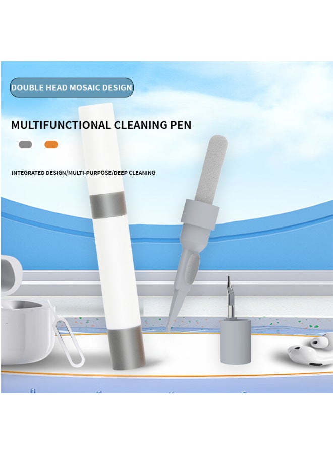 Multifunctional Cleaning Brush Laptop Dust Cleaning Tool Suit Small Brush Headset Cleaning Pen Mobile Phone Hole-Color:Shidai-cleaning Pen  High Quality_white Gray-pearlescent Bag  - Image 1