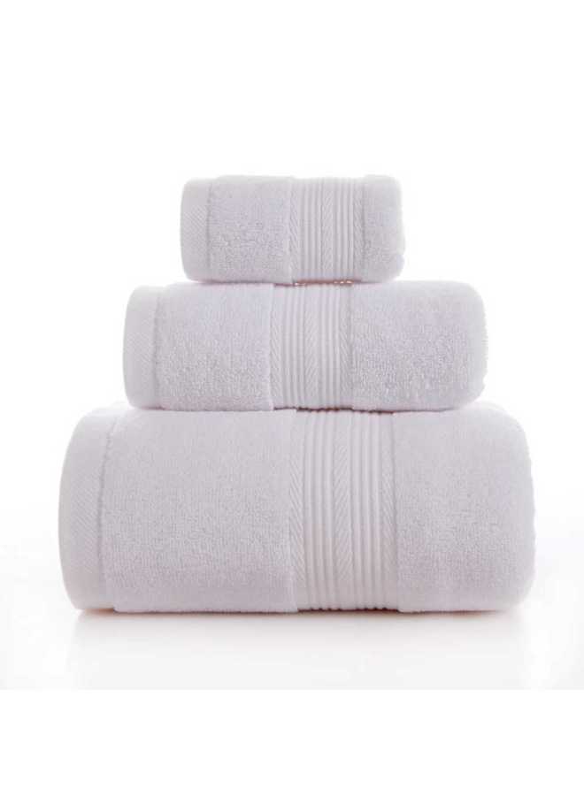 Gift Set Towel Plain Color Double Satin Full Cotton Three-piece Set Bath Towel Towel Household Soft Bathroom Kitchen Hand Towel
