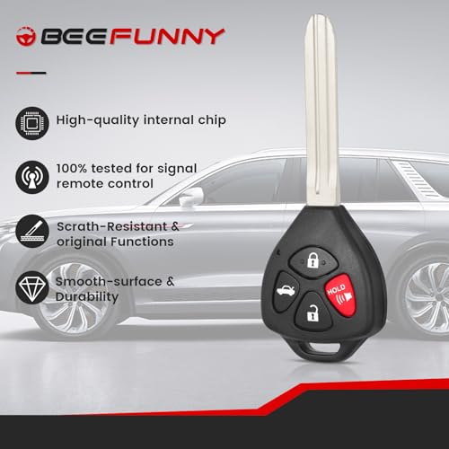 Beefunny 315MHz 4D67 Chip Upgraded Flip Remote Car Key Fob 4 Button for Toyota Camry Corolla Matrix Sienna Solara, for Pontanic Vibe GQ43VT14T (1) - Image 5