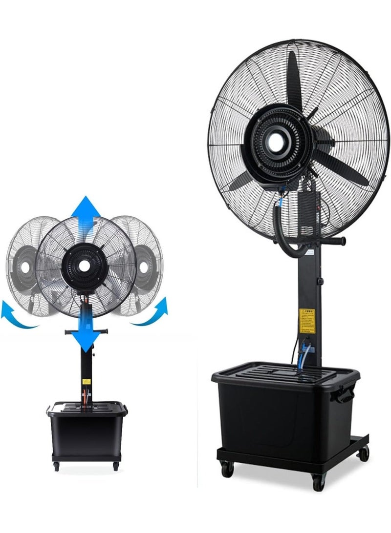 Industrial Misting Fan with 20L Water Tank – High-Performance Outdoor & Indoor Steam Cooling Fan – 3-Speed Oscillating Pedestal Fan for Patios, Warehouses, Gardens & Factories - Image 2