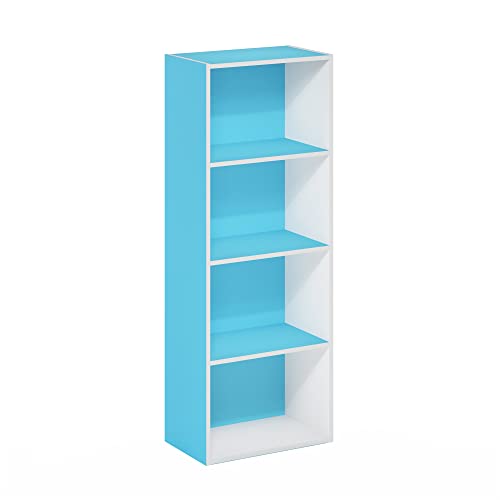 Furinno Furinno Luder Bookcase  Book  Storage 4Tier Light BlueWhite
