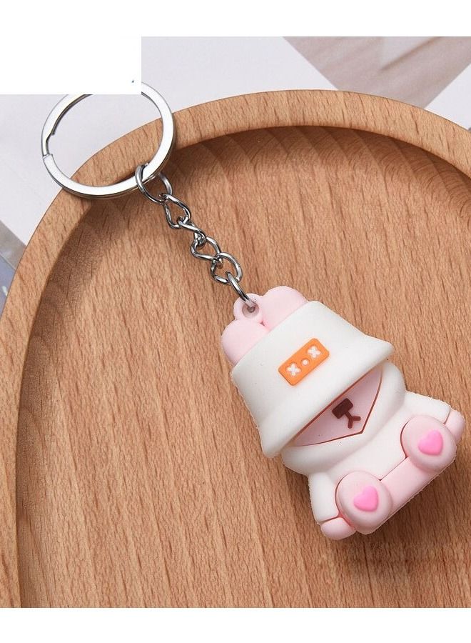 Generic Anime keychain with ribbonDistinctive cartoon keychain cute accessory keychain with cartoon character that fits with the car wallet and bag nice creative gift - Image 3