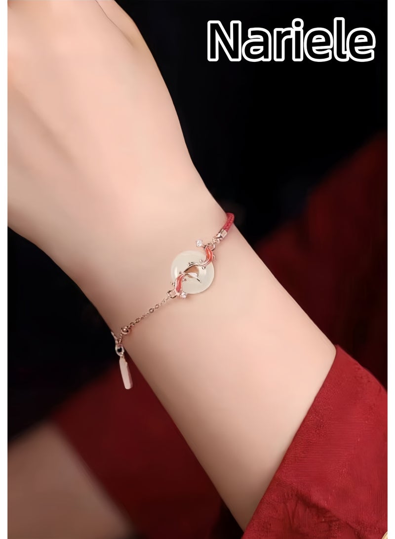 Nariele New Koi Safe Buckle Red Rope Bracelet - Image 4