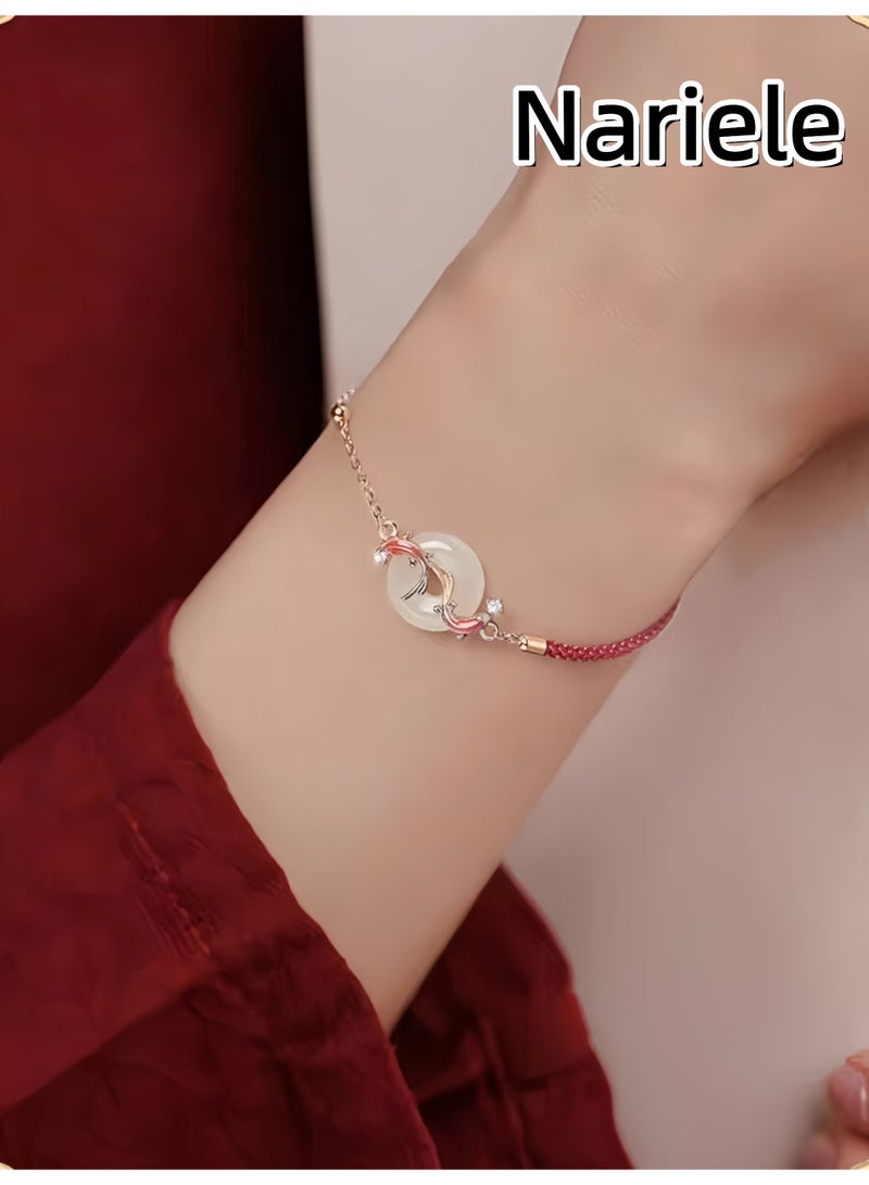 Nariele New Koi Safe Buckle Red Rope Bracelet - Image 2