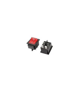 KNP KNP KCD4 16A 250VAC Red rocker switch is a high quality heavy duty switch commonly used for electrical control in various devices and appliances Its ergonomic design paired with a bright red rocker makes it easy to operate and ideal for high current applications.  - Image 1