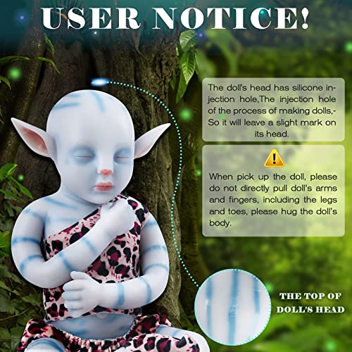 Vollence 17 inch Avatar Sleeping Full Body Silicone Baby Dolls Not Vinyl Dolls Navi Reborn Full Silicone Baby for Kid Boy - Image 5