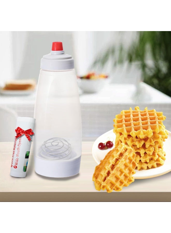 Pancake Batter Dispenser – 2 in 1 Mixer Bottle, 1000ml, BPA & Latex-Free, Dishwasher Safe – Perfect for Pancakes, Cupcakes, Muffins, Crepes - Image 2