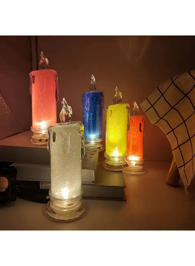 Blue Teardrop Candle Night Light Battery Powered Glow In The Dark Plastic Decorative Lamp - Image 2