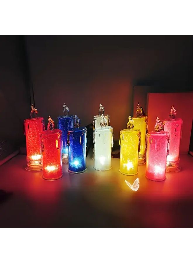 Blue Teardrop Candle Night Light Battery Powered Glow In The Dark Plastic Decorative Lamp - Image 4