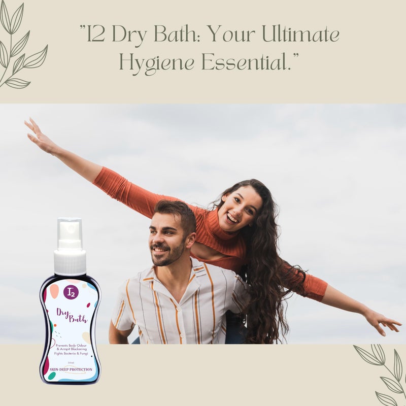 I2cure I2 Dry Bath for Instant Freshness Powered by Molecular Iodine Waterless Bathing Solution Feel Fresh Non-irritant Non-staining Fights Bacterial Armpit Blackening for Men & Women 50ml - Pack of 2 - Image 5