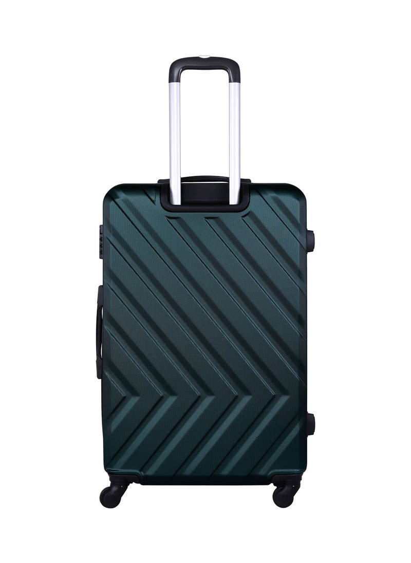 PARAJOHN Chevron 20-Inch Cabin-Size (Small) ABS Hard Case Luggage Trolley Bag with 4 Spinner Wheels and Lock – Army Green  - Image 4